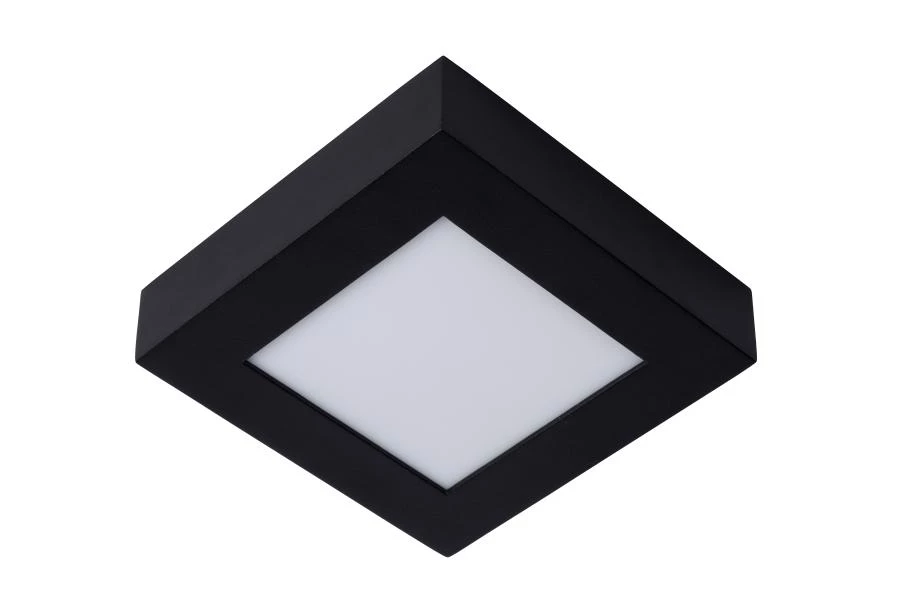 Lucide BRICE-LED - Deckenleuchte Badezimmer - LED Dim. - 1x15W 3000K - IP44 - Schwarz - UIT